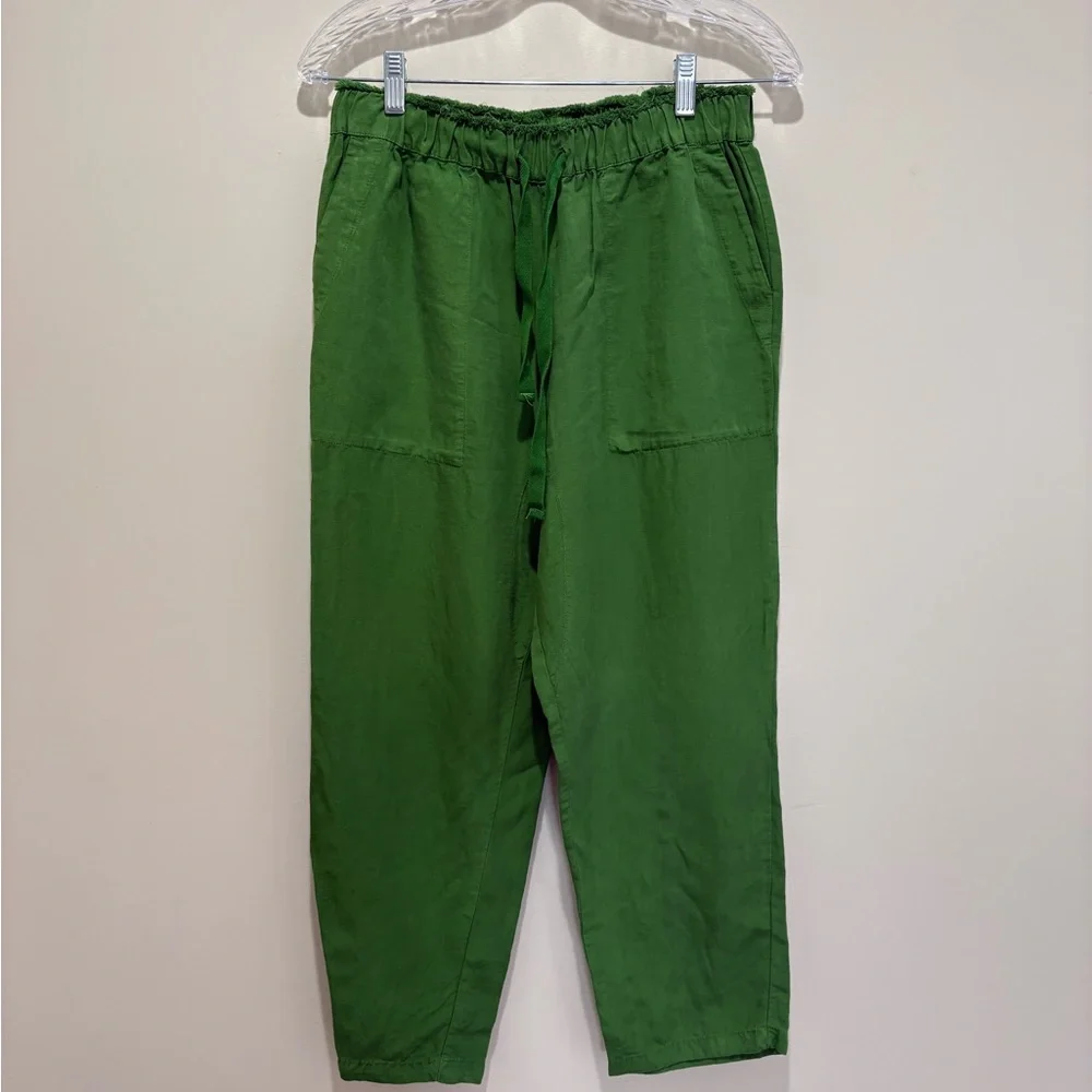 Zara Linen Blend Stretch Waist Pants